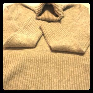 Angora, Lambswool Turtleneck Gray Sweater